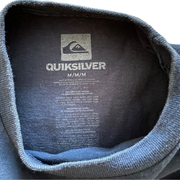 Quiksilver Surf Logo Navy Blue Tee Shirt Men M Medium - Picture 4 of 5